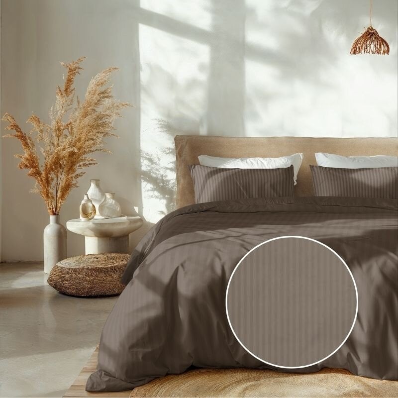 dekbed discounter Dekbedovertrek Katoen-Satijn - Banda - Taupe