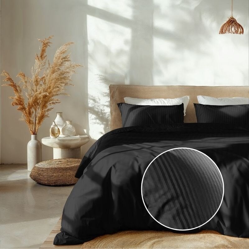 dekbed discounter Dekbedovertrek Katoen-Satijn - Banda - Zwart