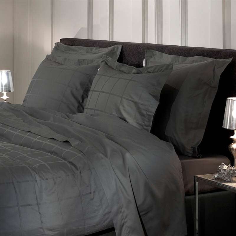 Dekbed Discounter Dekbedovertrek Katoen-Satijn - Diamante - Antraciet