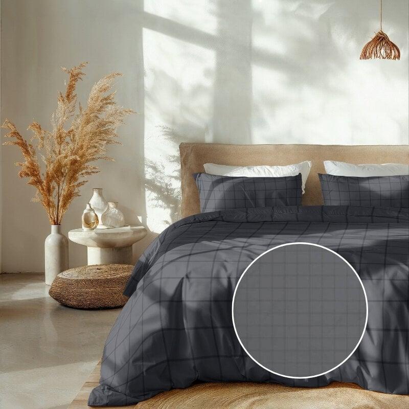 dekbed discounter Dekbedovertrek Katoen-Satijn - Diamante - Antraciet