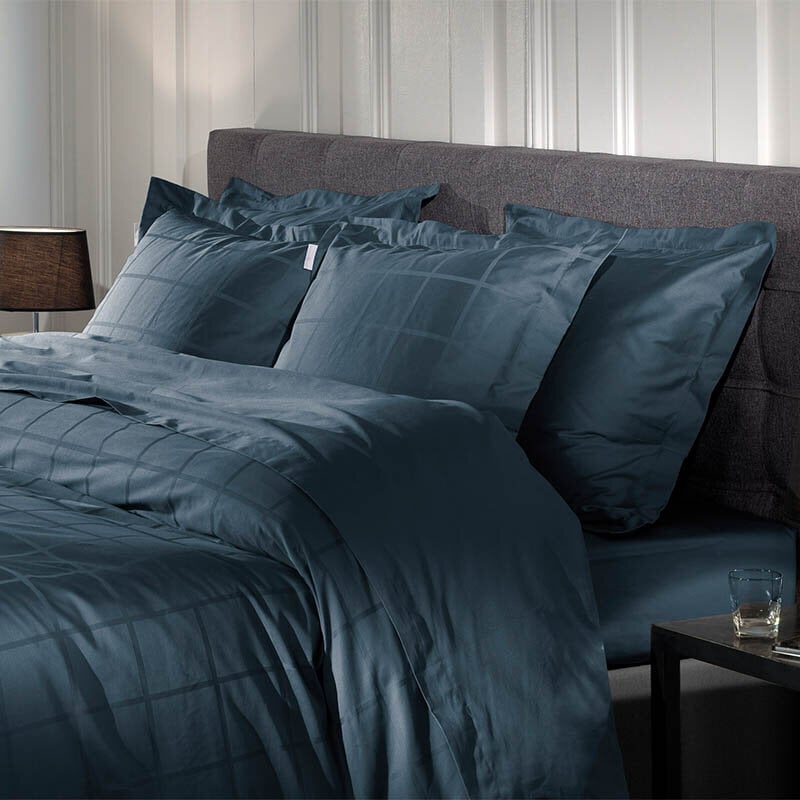 Dekbed Discounter Dekbedovertrek Katoen-Satijn - Diamante - Donker Blauw