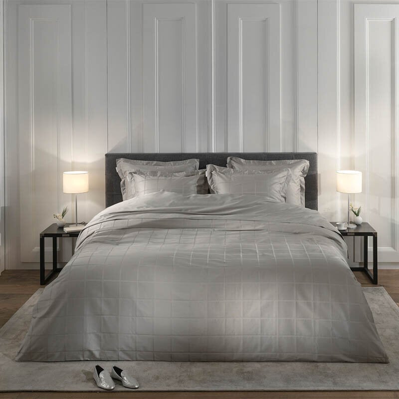 Dekbed Discounter Dekbedovertrek Katoen-Satijn - Diamante - Grijs