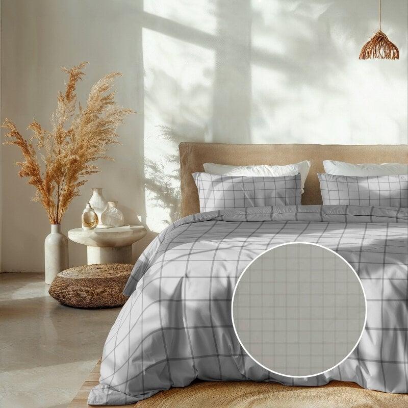 dekbed discounter Dekbedovertrek Katoen-Satijn - Diamante - Licht Grijs