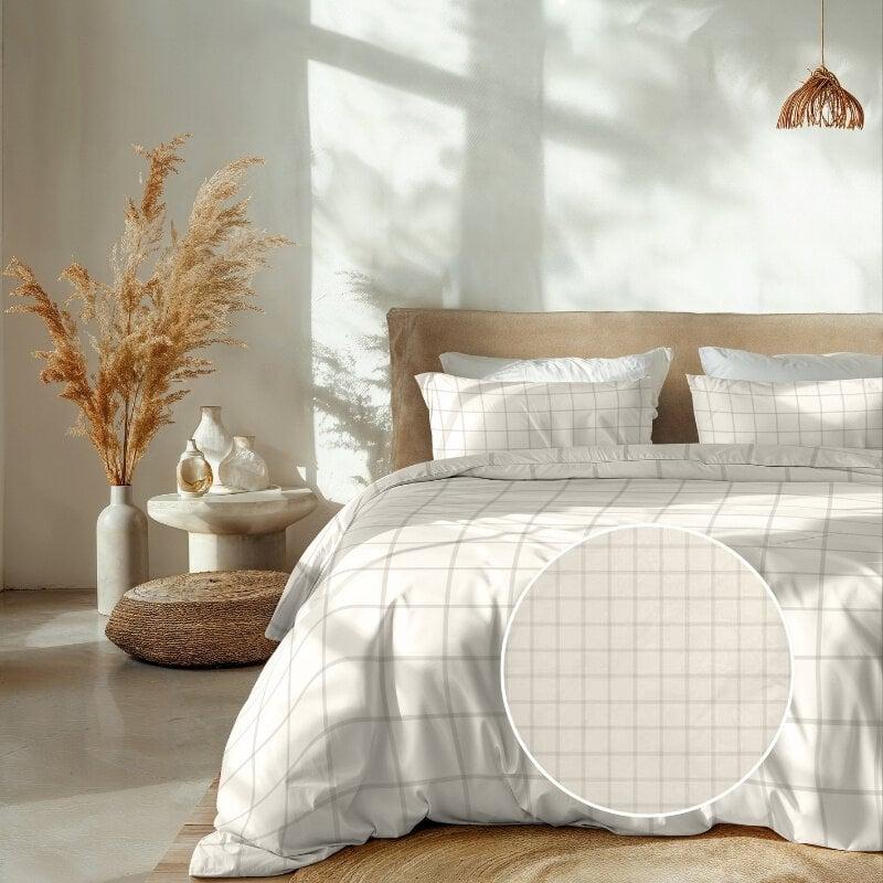 dekbed discounter Dekbedovertrek Katoen-Satijn - Diamante - Off White