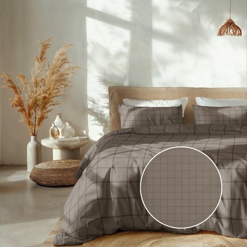 dekbed discounter Dekbedovertrek Katoen-Satijn - Diamante - Taupe