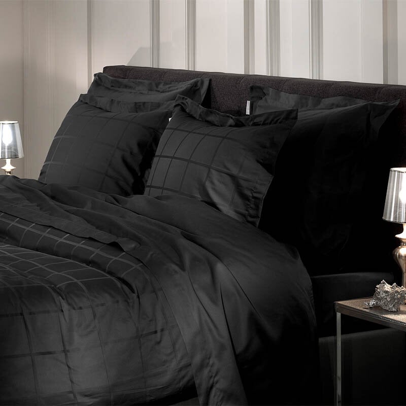 Dekbed Discounter Dekbedovertrek Katoen-Satijn - Diamante - Zwart