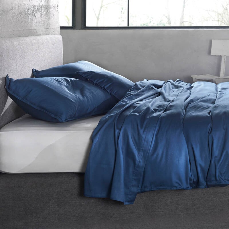 Dekbed Discounter Dekbedovertrek Katoen-Satijn - Satinado - Evening Blue