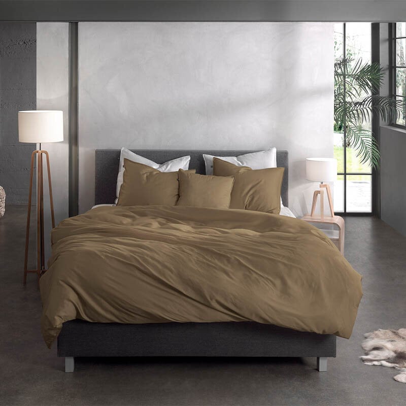 Dekbed Discounter Dekbedovertrek Katoen-Satijn - Satinado - Real Taupe