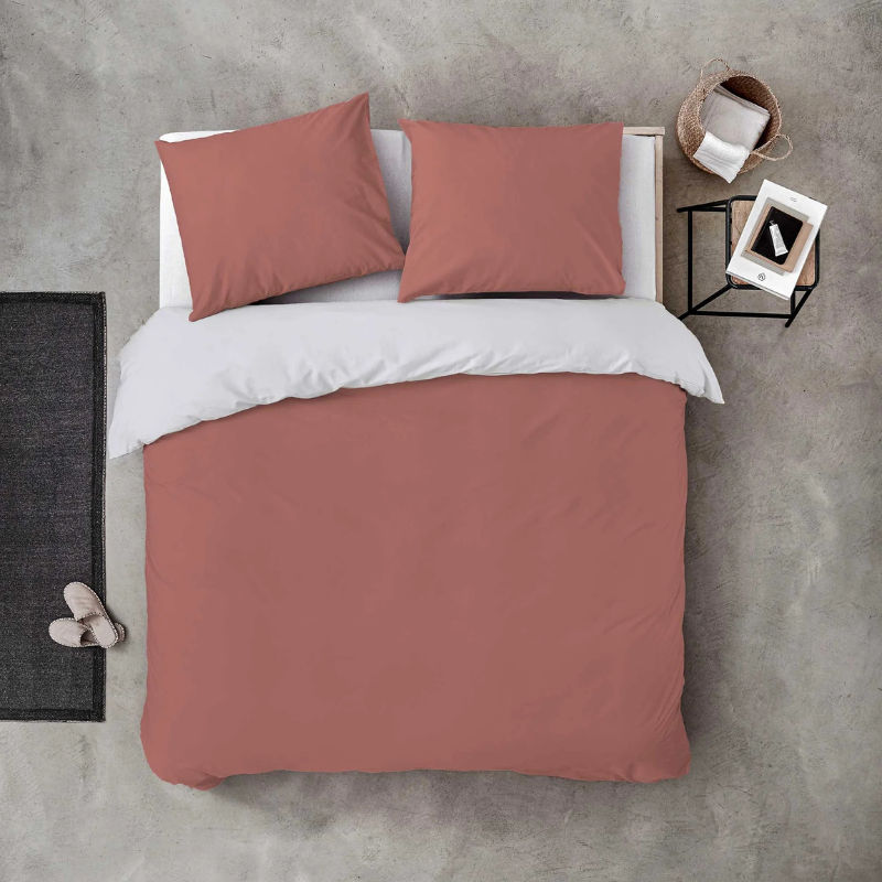 Dekbed Discounter Dekbedovertrek Katoen - Side Way - Terra/Wit