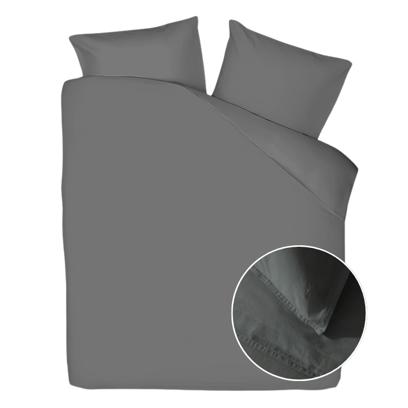 dekbed discounter Dekbedovertrek Linnen - Beluga Grey