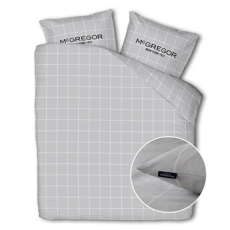 dekbed discounter Dekbedovertrek McGregor - Katoen-Flanel - Gray Grid