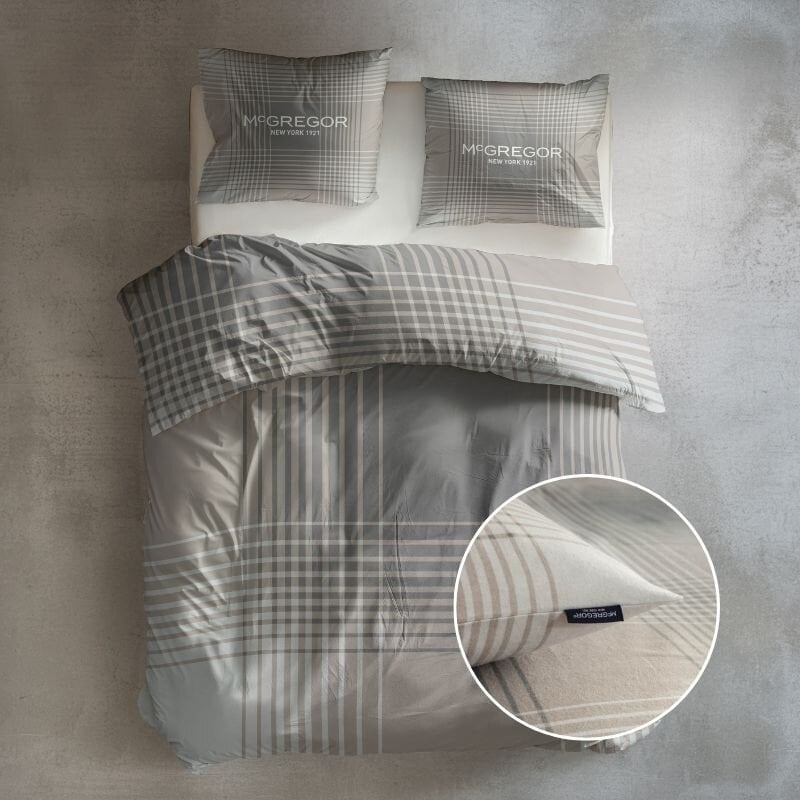 Dekbed Discounter Dekbedovertrek McGregor - Katoen-Flanel - Taupe Tartan
