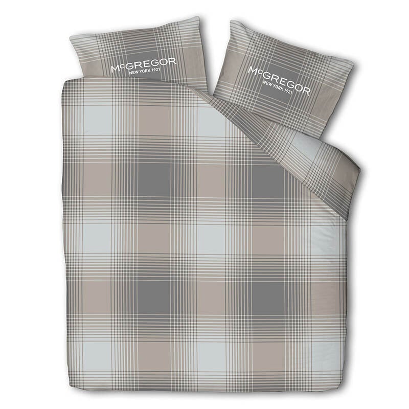 dekbed discounter Dekbedovertrek McGregor - Katoen-Flanel - Taupe Tartan