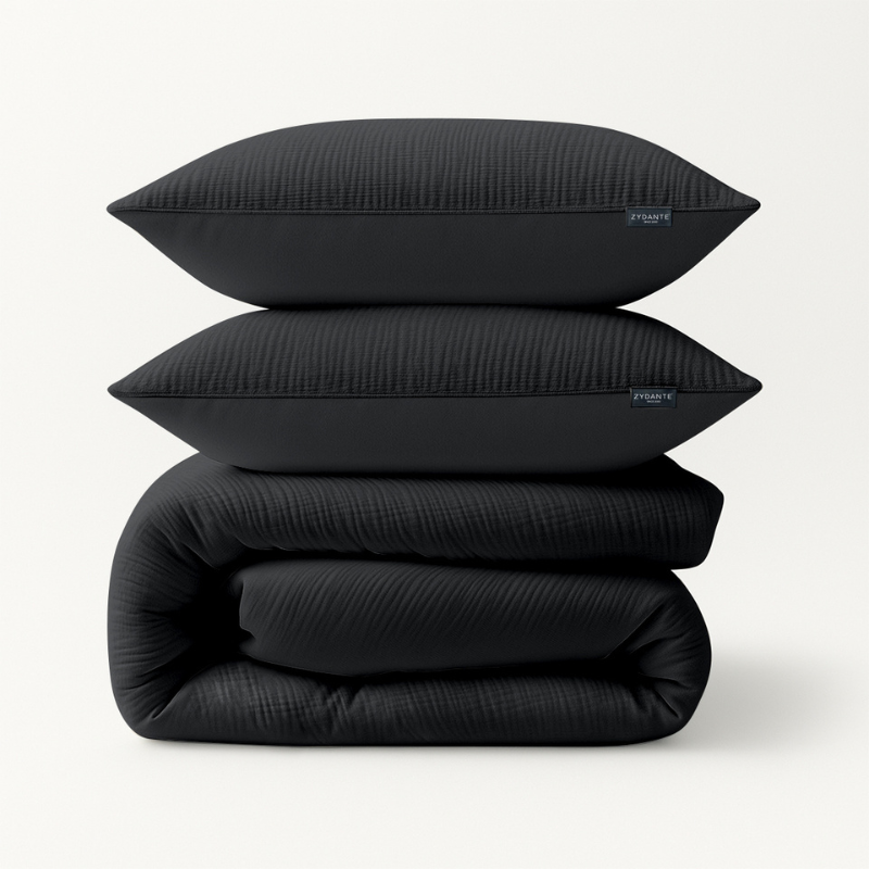 dekbed discounter Dekbedovertrek Mousseline - Donkergrijs