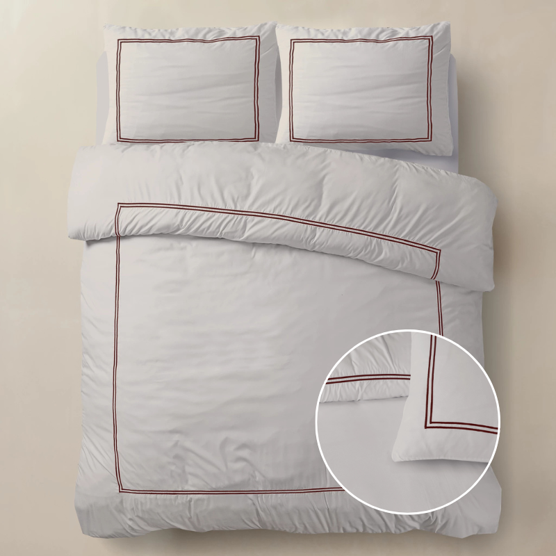 dekbed discounter Dekbedovertrek Percale-Katoen - Brata - Taupe/Brons