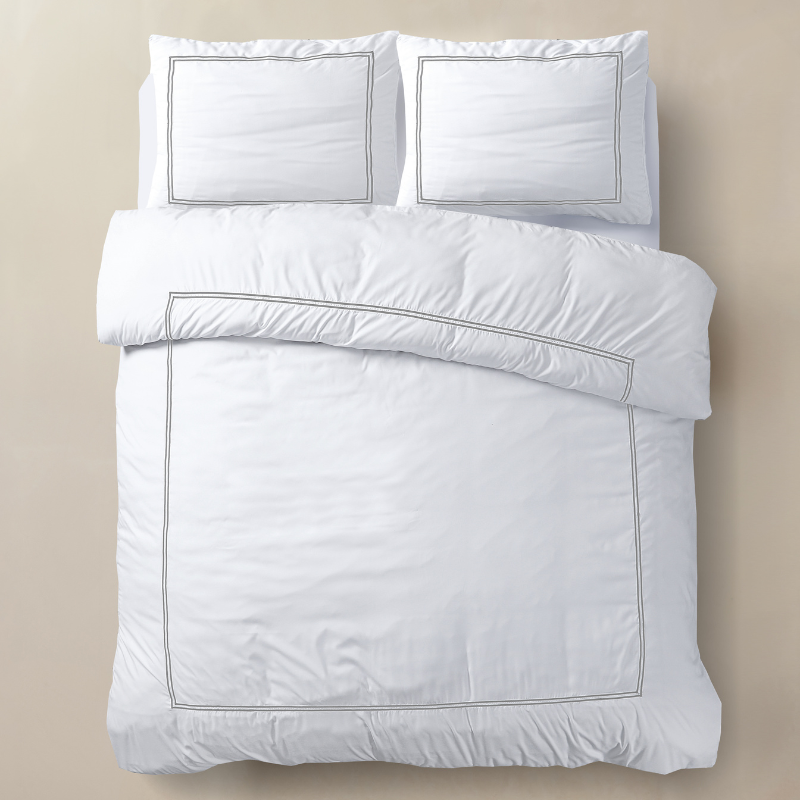 Dekbed Discounter Dekbedovertrek Percale-Katoen - Brata - Wit/Grijs