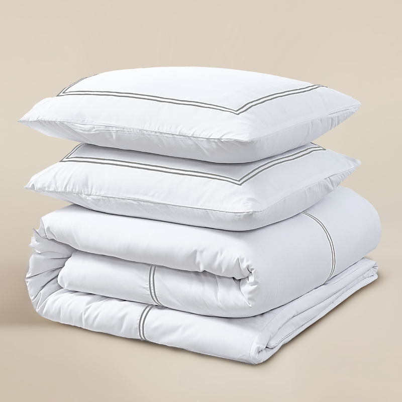 Dekbed Discounter Dekbedovertrek Percale-Katoen - Brata - Wit/Grijs