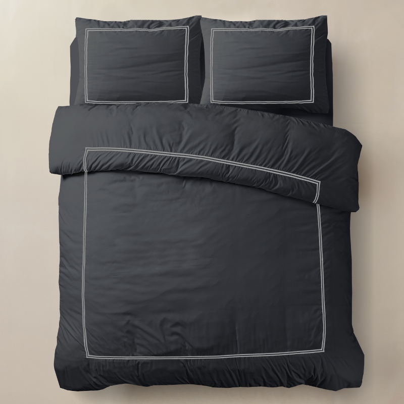 Dekbed Discounter Dekbedovertrek Percale-Katoen - Brata - Zwart/Grijs