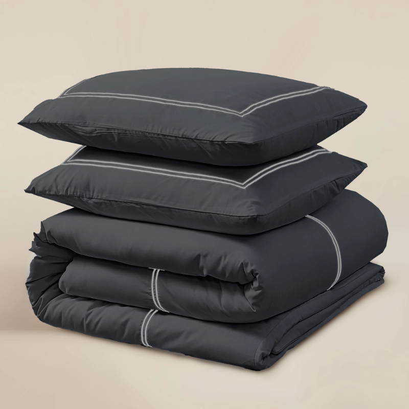 Dekbed Discounter Dekbedovertrek Percale-Katoen - Brata - Zwart/Grijs