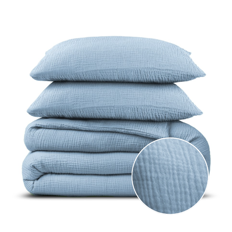 dekbed discounter Dekbedovertrek Percale-Katoen - Mousseline - Blauw