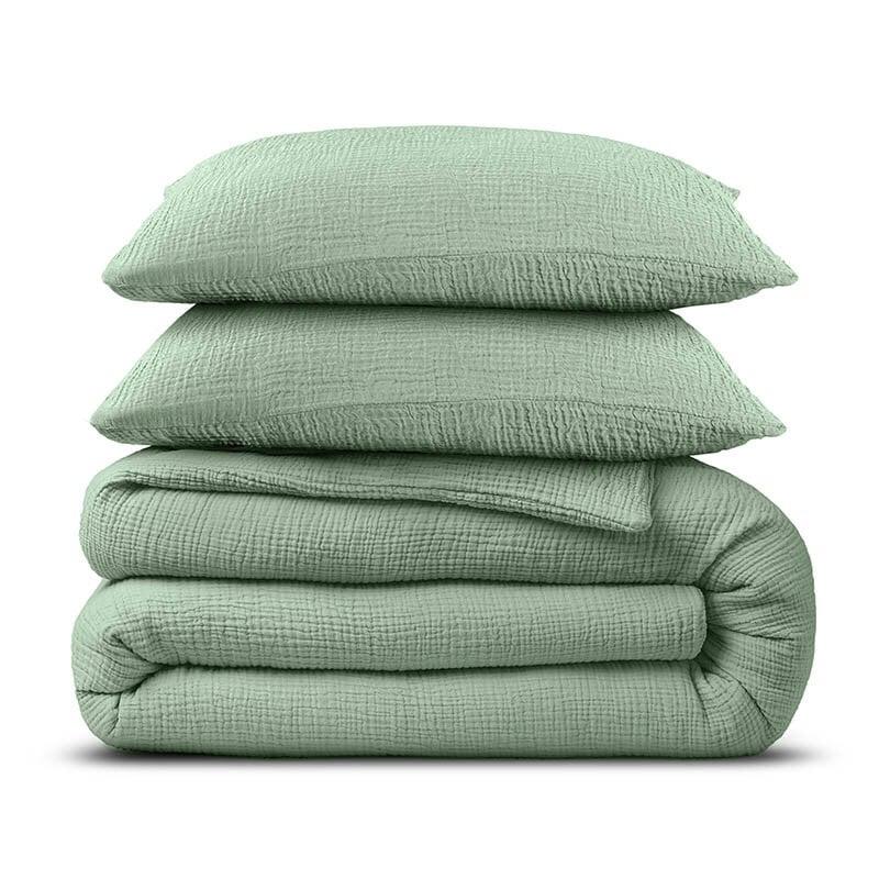 Dekbed Discounter Dekbedovertrek Percale-Katoen - Mousseline - Groen