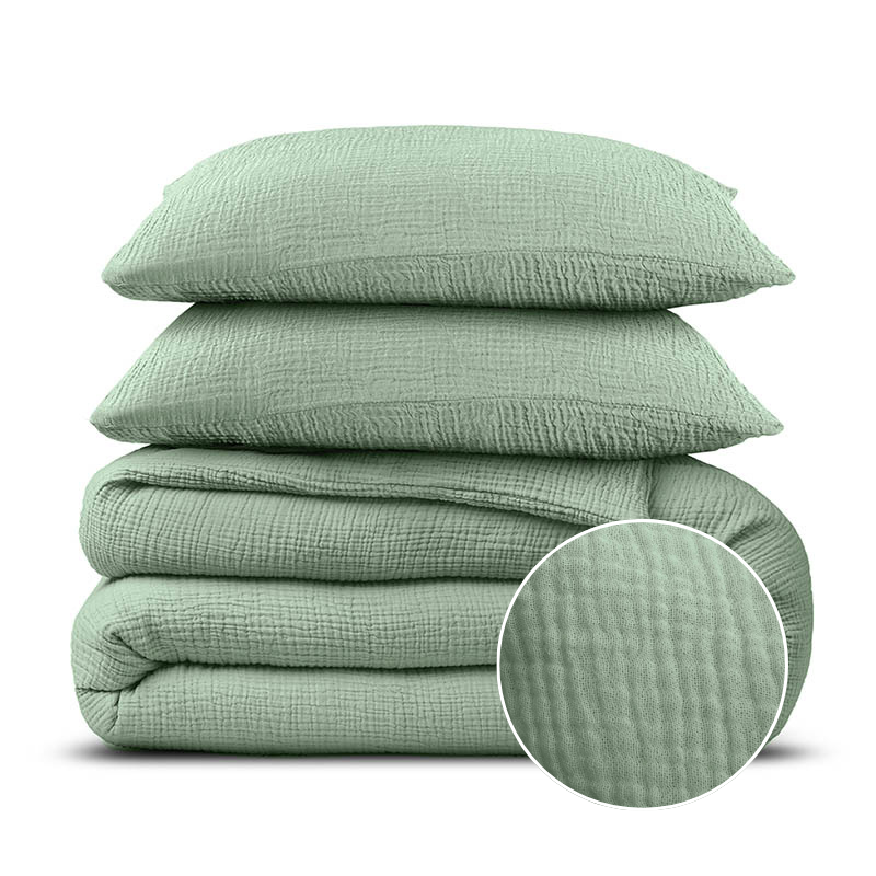 dekbed discounter Dekbedovertrek Percale-Katoen - Mousseline - Groen