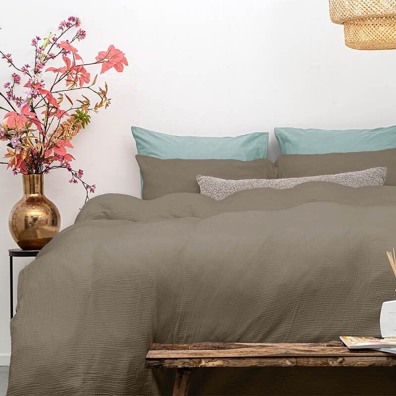 Dekbed Discounter Dekbedovertrek Percale-Katoen - Mousseline - Taupe