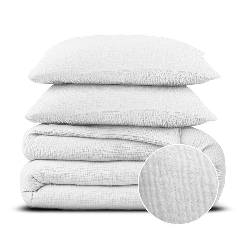 dekbed discounter Dekbedovertrek Percale-Katoen - Mousseline - Wit