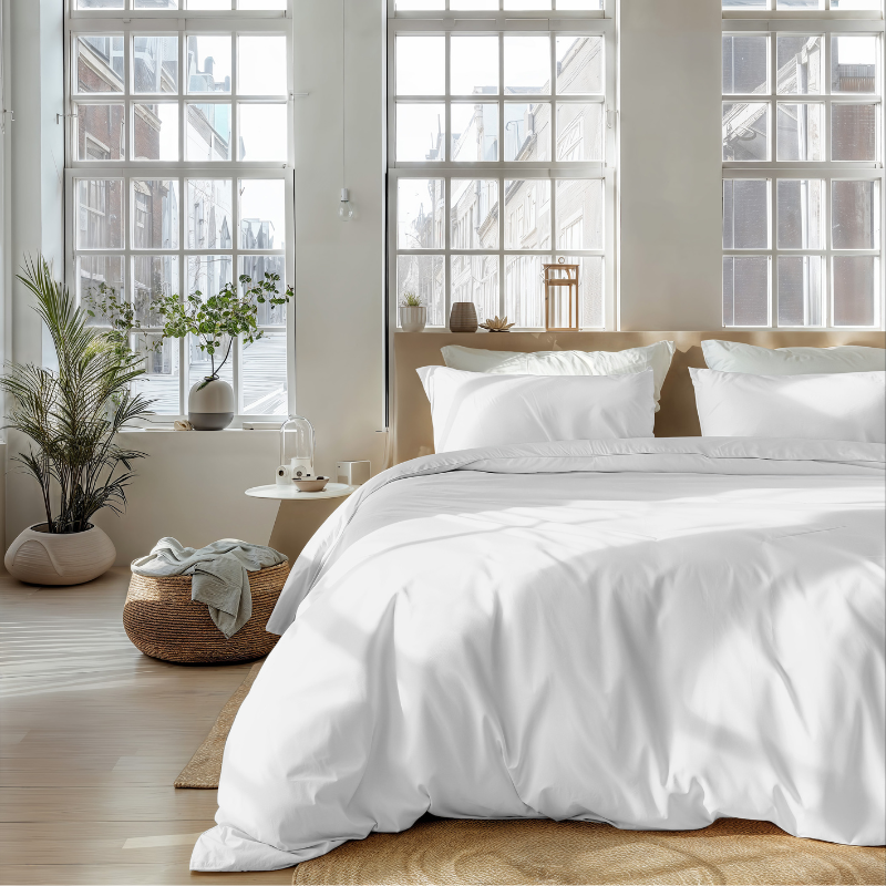 Dekbed Discounter Dekbedovertrek Percale-Katoen - Plain - Wit