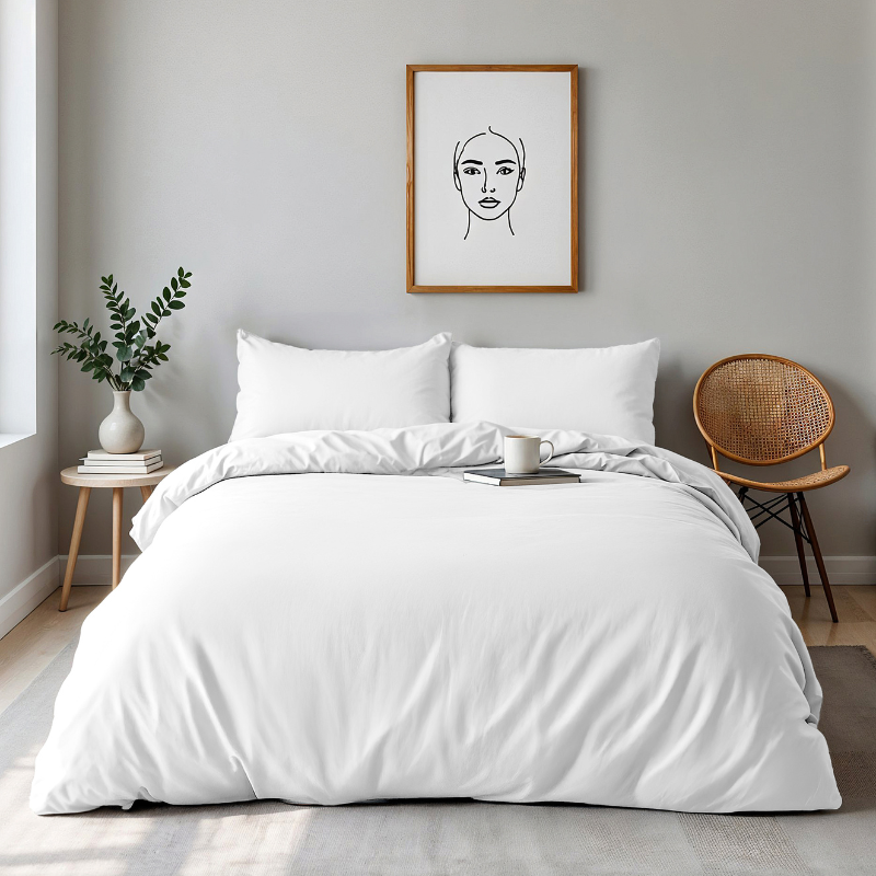 dekbed discounter Dekbedovertrek Percale Katoen Uni - Wit