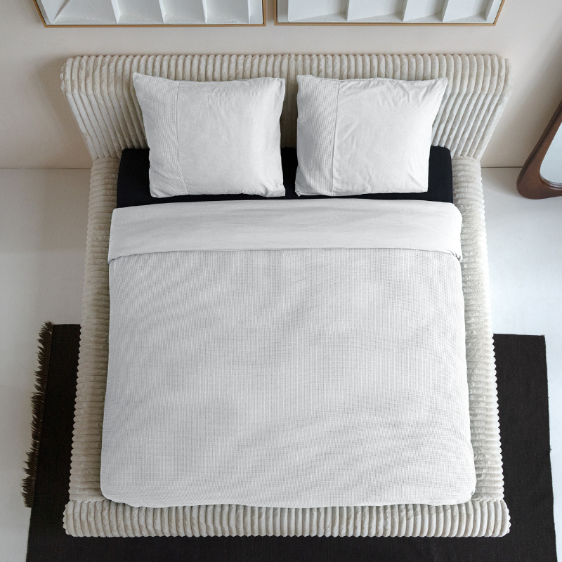 Dekbed Discounter Dekbedovertrek Percale-Katoen - Waffle - Grijs