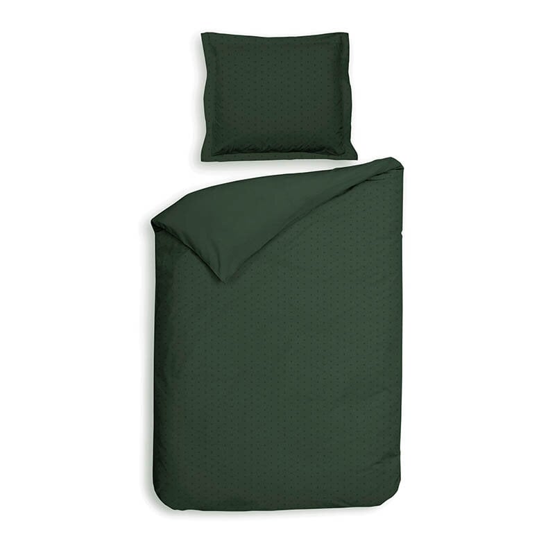 Dekbed Discounter Dekbedovertrek Punto Katoen-Satijn - Donker Groen