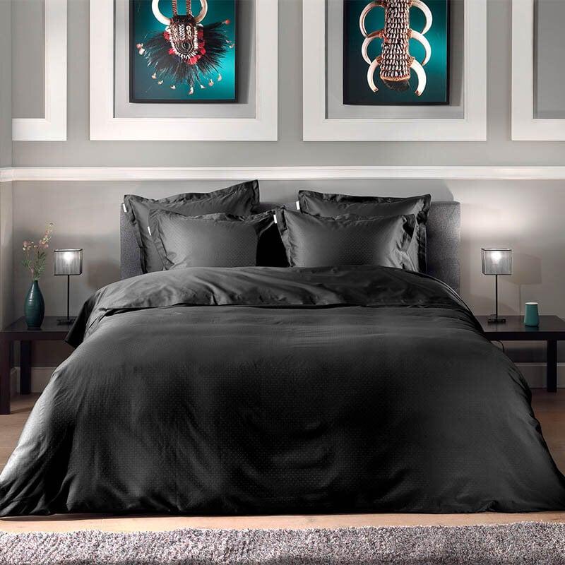 Dekbed Discounter Dekbedovertrek Punto Katoen-Satijn - Zwart