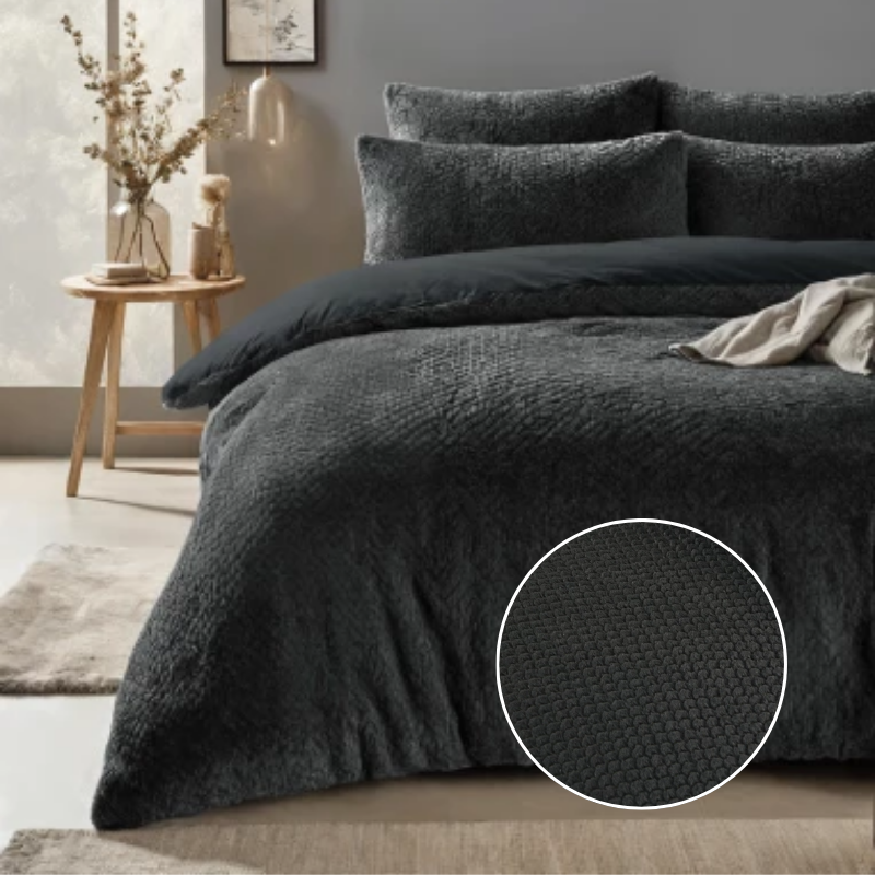 dekbed discounter Dekbedovertrek Rabbit Fur - Antraciet