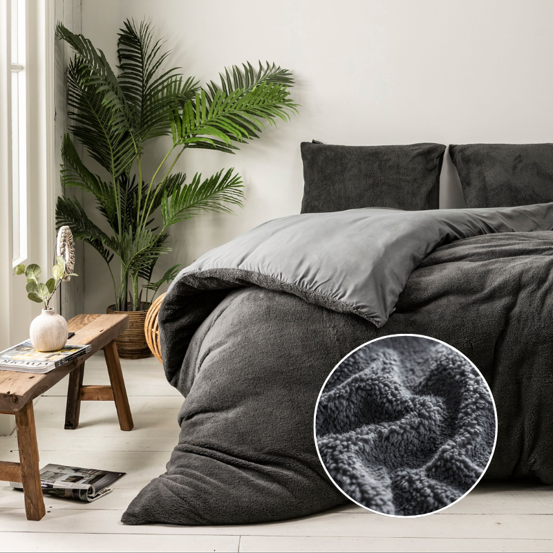 dekbed discounter Dekbedovertrek Summer Teddy - Antraciet