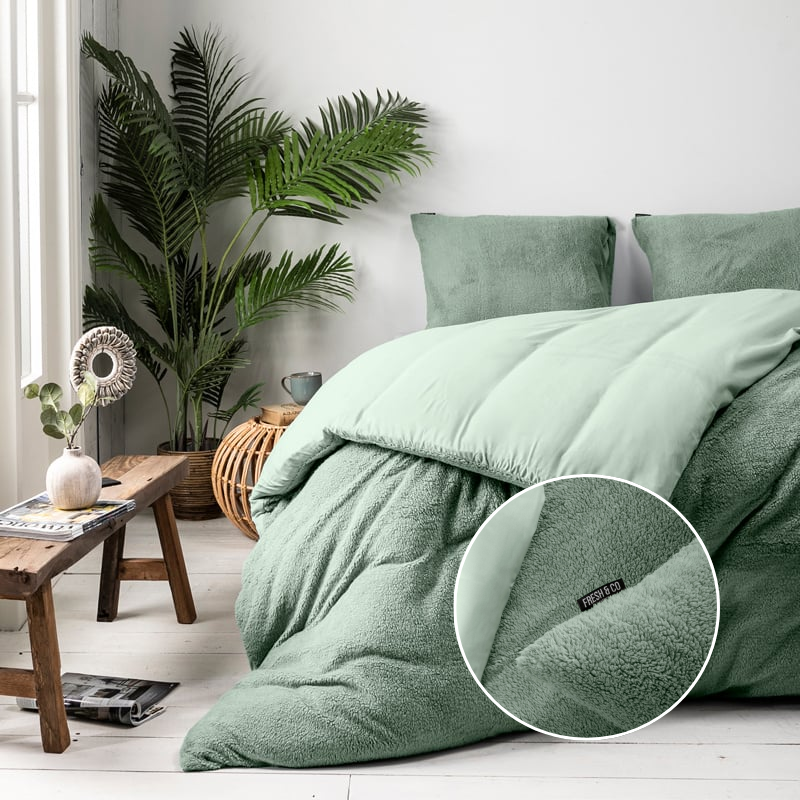 dekbed discounter Dekbedovertrek Summer Teddy - Zacht Groen