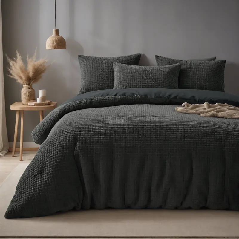 Dekbed Discounter Dekbedovertrek Teddy - Check - Antraciet