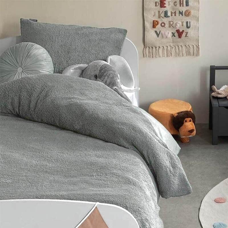 dekbed discounter Dekbedovertrek Teddy Kids - Lichtgrijs
