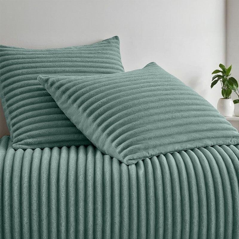 Dekbed Discounter Dekbedovertrek Teddy Rib - Zacht Groen