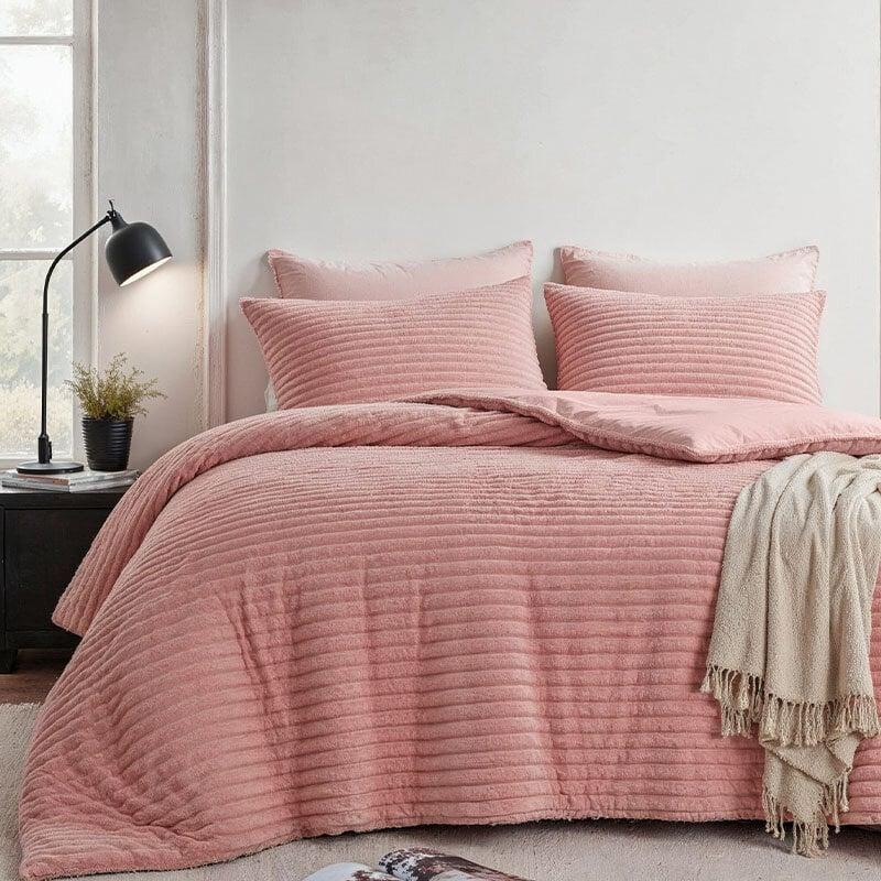 Dekbed Discounter Dekbedovertrek Teddy Rib - Zacht Roze