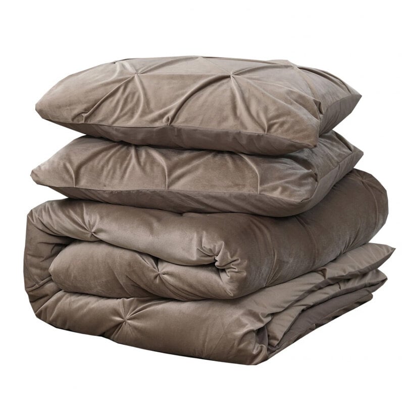 Dekbed Discounter Dekbedovertrek Velvet Pintuck - Taupe