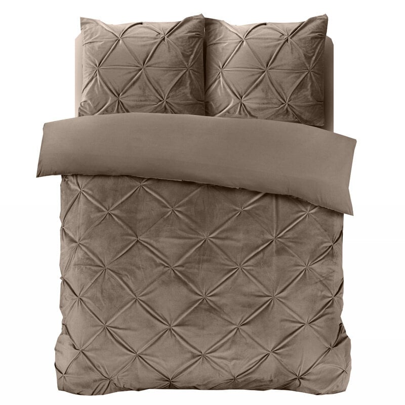 dekbed discounter Dekbedovertrek Velvet Pintuck - Taupe