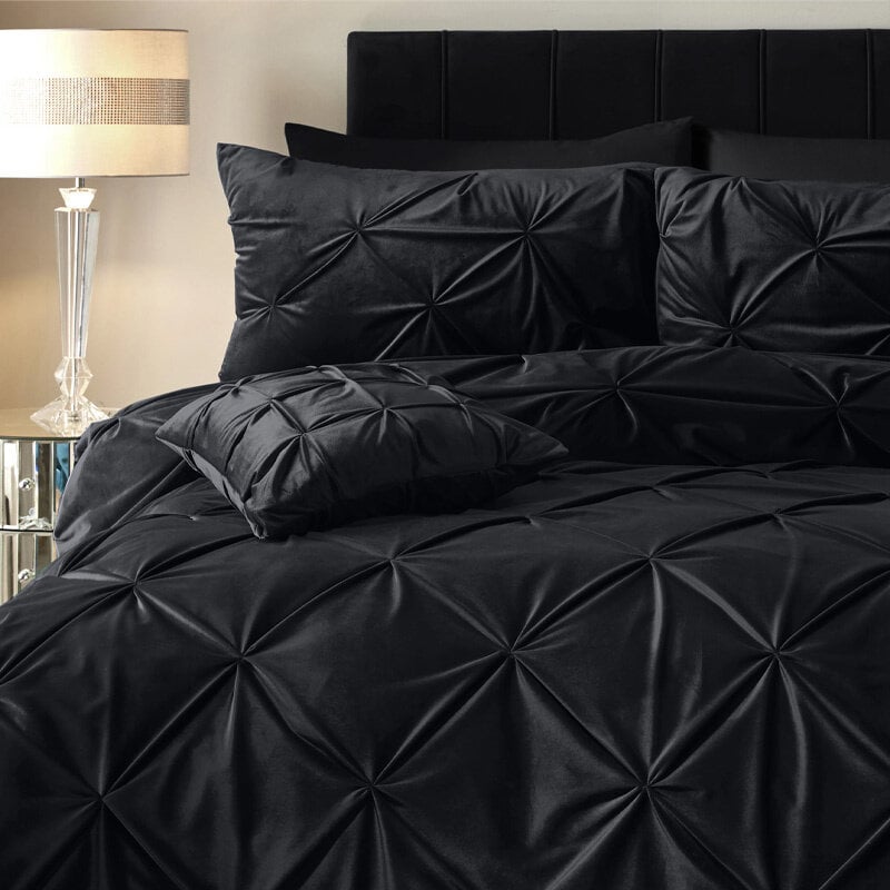 Dekbed Discounter Dekbedovertrek Velvet Pintuck - Zwart