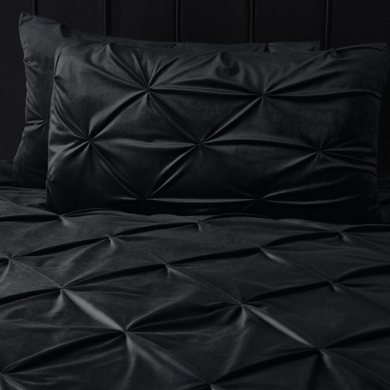 Dekbed Discounter Dekbedovertrek Velvet Pintuck - Zwart