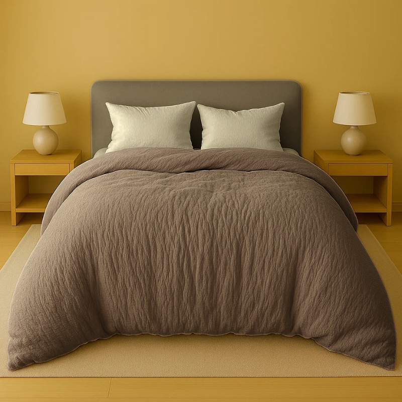 Dekbed Discounter Easy Dekbed & Dekbedovertrek In 1 - Mousseline - Taupe