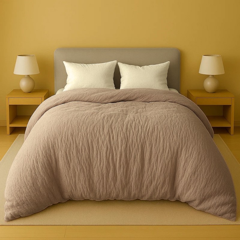 Dekbed Discounter Easy Dekbed & Dekbedovertrek In 1 - Mousseline - Zand