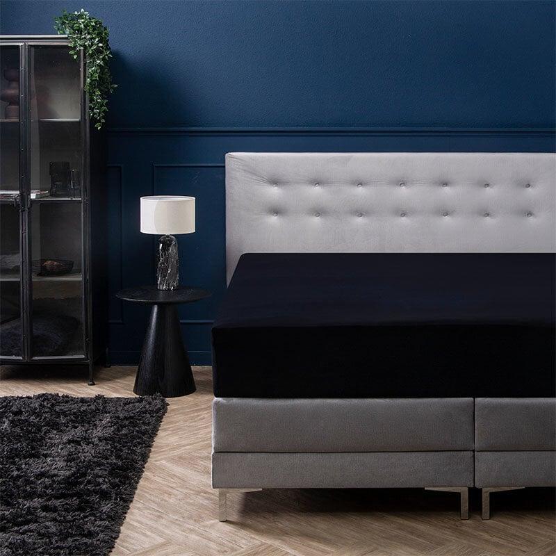 dekbed discounter Hoeslaken - Jersey - Luxe Boxspring - Zwart