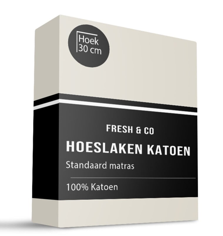 dekbed discounter Hoeslaken Katoen - Creme - Verkoelend