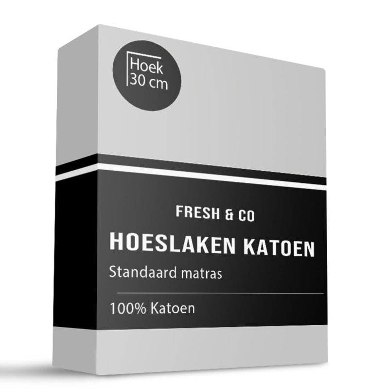 dekbed discounter Hoeslaken Katoen - Lichtgrijs - Verkoelend