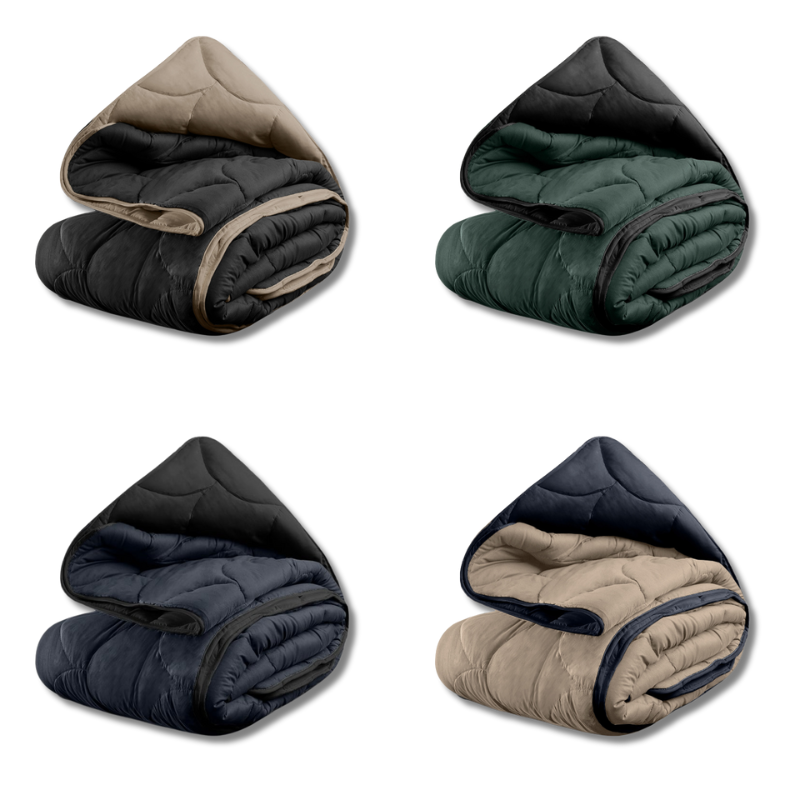 Dekbed Discounter Lazy Dekbed & Dekbedovertrek In 1 - Double Face - Antraciet / Taupe